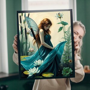 Lily Pond Fairy Jigsaw Puzzle: Fantasy Art Game, Nature Lover Gift