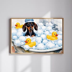 お風呂に入るダックスフントのパズル：犬好きの方への楽しいギフト（110～1014ピース）