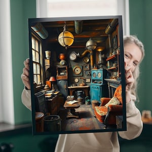 Cozy Steampunk Home Office Puzzle - 110, 252, 520, 1014-piece, Perfect for Family Night, Unique Gift for Puzzle Lovers, Relaxing Activity