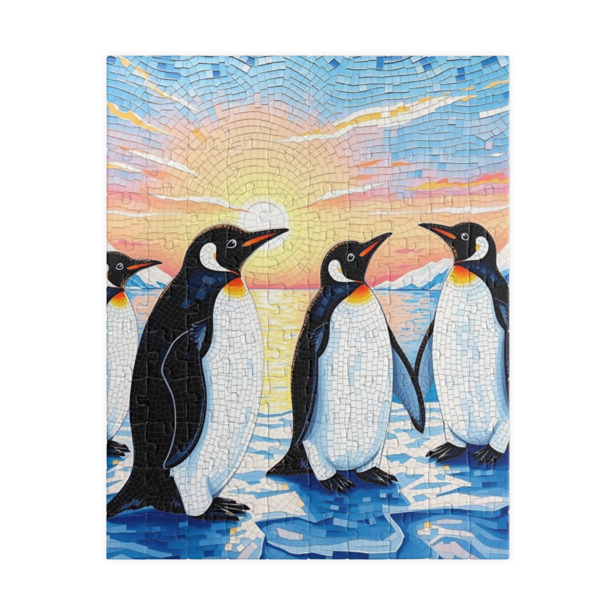 Penguin Mosaic Jigsaw Puzzle: Arctic Wildlife Winter Landscape - Etsy