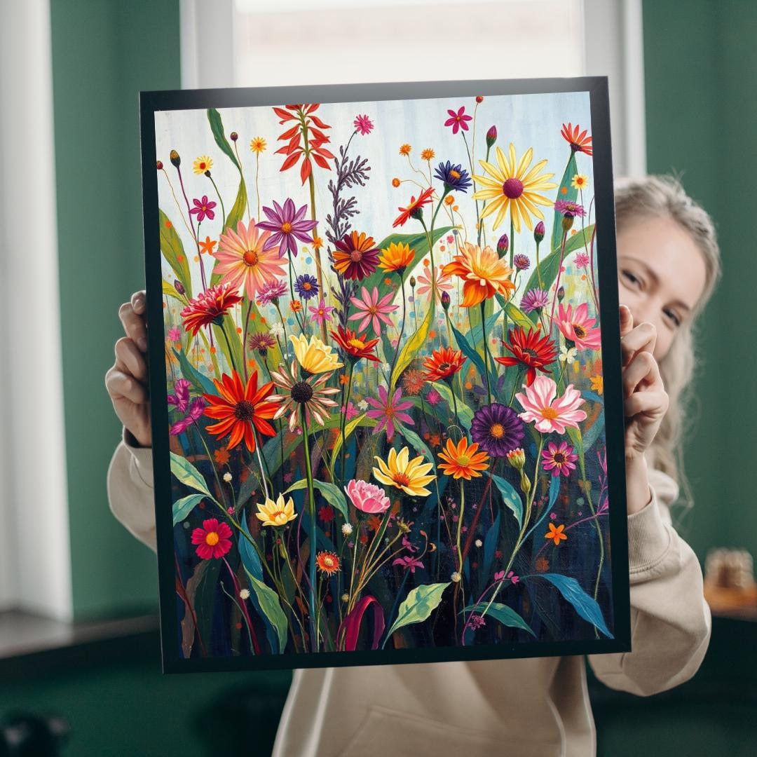 Floral Wildflower Jigsaw Puzzle: Vibrant Garden Scene - Etsy