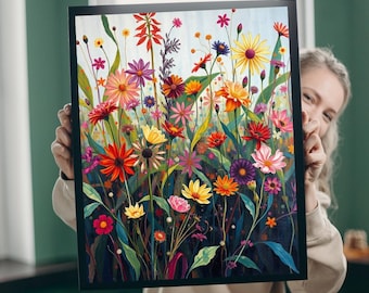 Floral Wildflower Jigsaw Puzzle: Vibrant Garden Scene