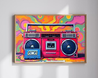 Układanka Retro Boombox: rodzinna gra w stylu pop-art