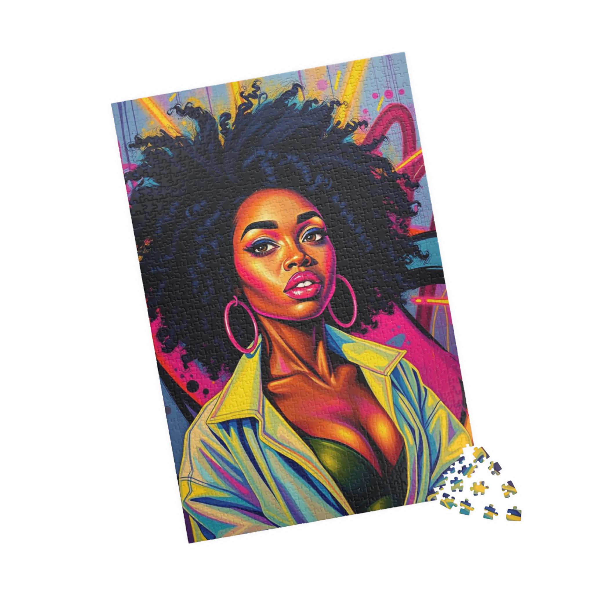 Black Woman Afro Puzzle: Abstract Pop Art Jigsaw - Etsy