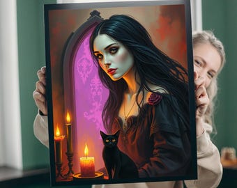 Rompecabezas de bruja gótica: Arte de fantasía oscura para adultos