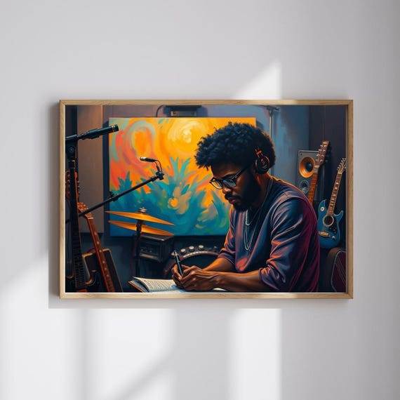 Black Man Writing Music Jigsaw Puzzle: Afrocentric Art Gift - Etsy