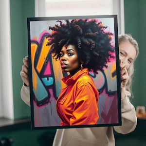 Colorful Afro Woman Jigsaw Puzzle: Art Lover Gift