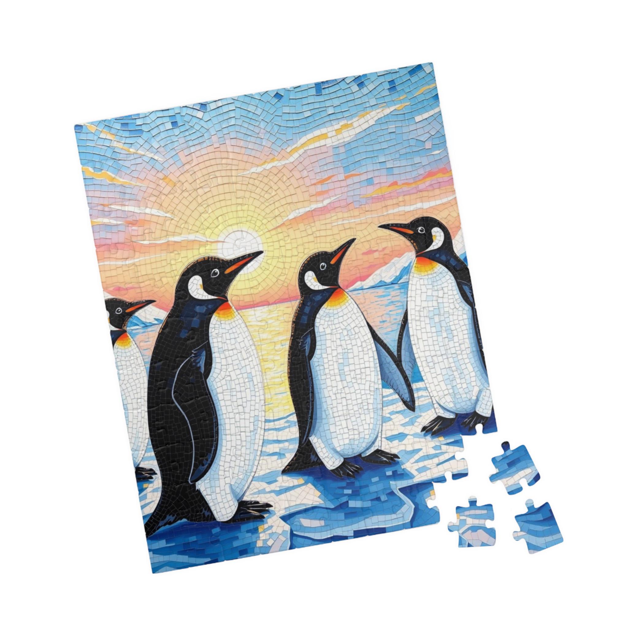 Penguin Mosaic Jigsaw Puzzle: Arctic Wildlife Winter Landscape - Etsy