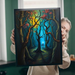 Enchanted Forest Jigsaw Puzzle: Ghostly Figures, Blue Mist - Family Game Night