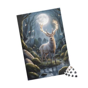 Majestueuze hert-puzzel: grillig hert, uitdagend! 1014 pcs (Vertical)