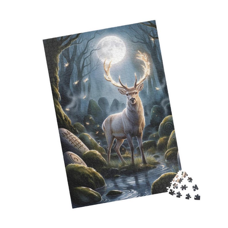 Majestueuze hert-puzzel: grillig hert, uitdagend! 1014 pcs (Vertical)