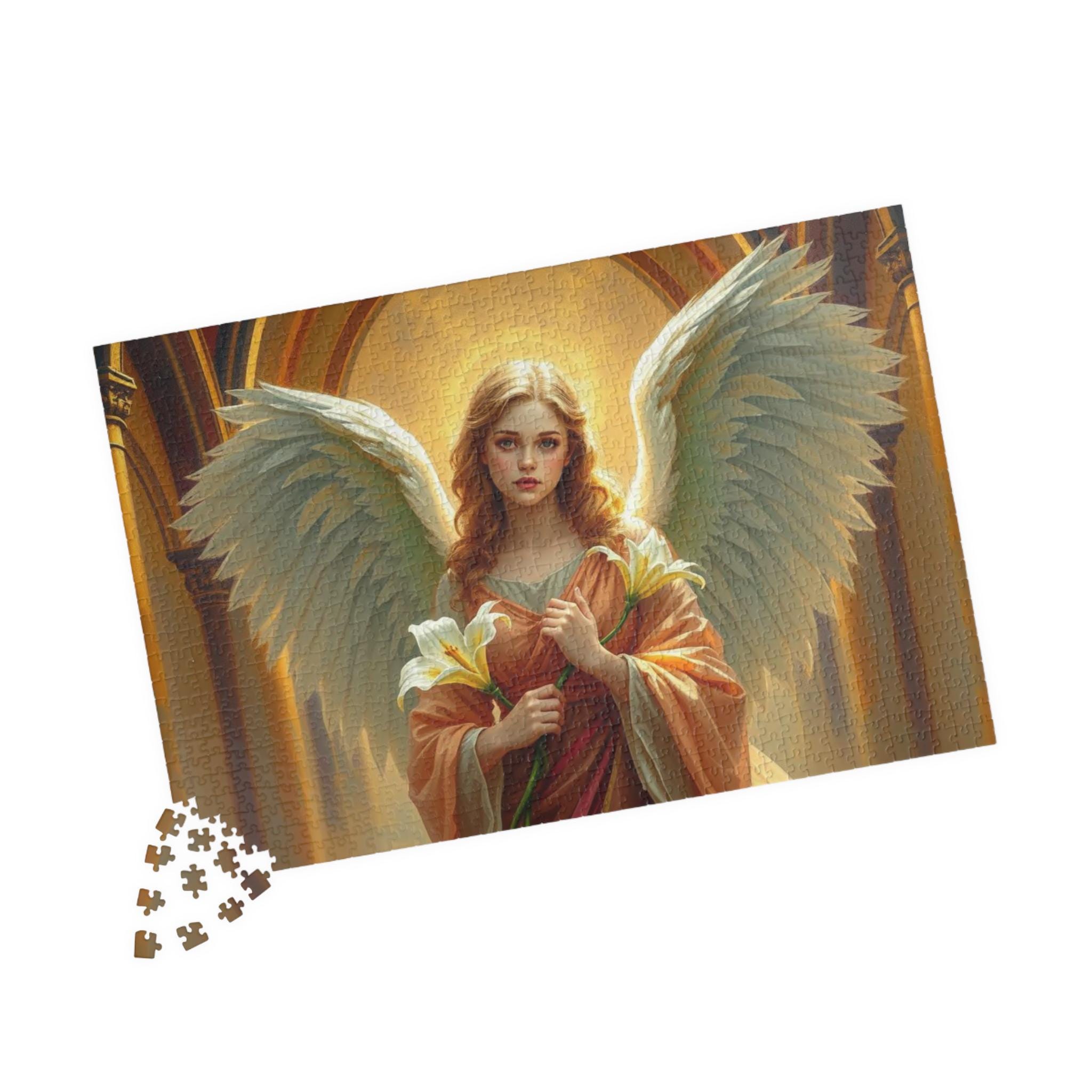 Angel With Lily Jigsaw Puzzle, Religious Gift - Etsy