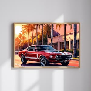 Muscle Car Sunset Jigsaw Puzzle: Vintage Style Family Game (110-1014 Piece)