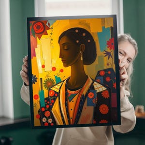 Afrocentric Art Jigsaw Puzzle: Mindful Game, Black Art Lover Gift