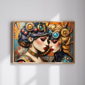 Steampunk Women Jigsaw Puzzle: Vibrant Art, Family Game