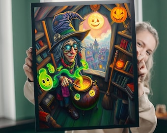 Puzzle z czarownicą na Halloween: Straszna rodzinna zabawa, 110-520 elementów
