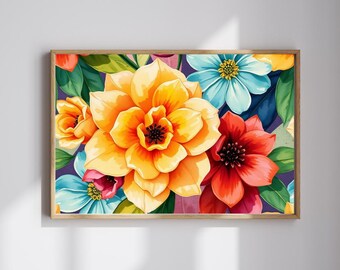Floral Jigsaw Puzzle: Vibrant Colors, Mindfulness Activity