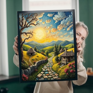 Scenic Mosaic Landscape Puzzle: Jigsaw for Game Night Fun