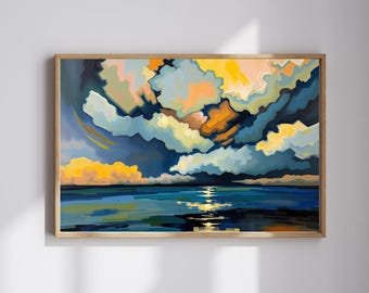 Serene Sunset Puzzle: Abstract Jigsaw for Family Game Night
