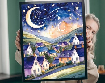 Starry Night Village Jigsaw Puzzle: Van Gogh Inspired Family Game