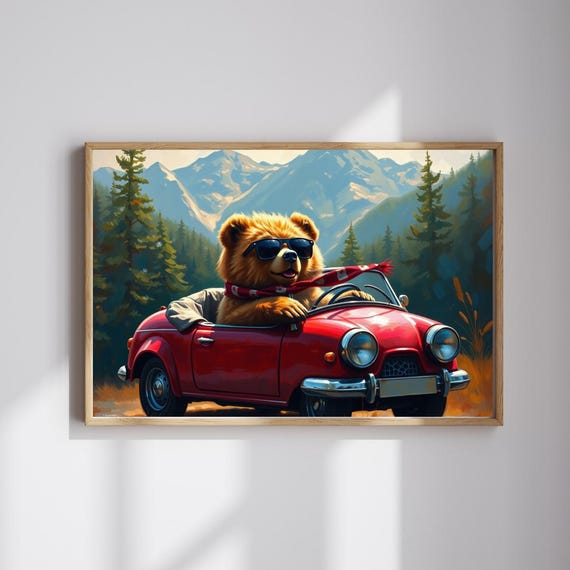冒険好きなクマのジグソーパズル：山の風景画 - Etsy 日本