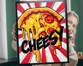 Cheesy Pizza Jigsaw Puzzle: Pop Art Family Game