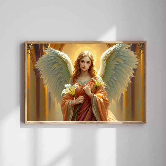 Angel With Lily Jigsaw Puzzle, Religious Gift - Etsy