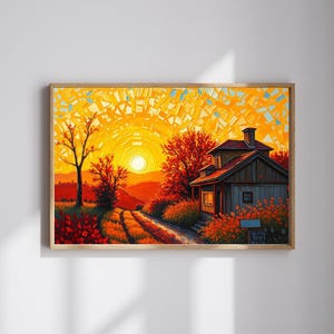 Sunset Cottage Puzzle, 110 to 1014-piece Jigsaw, Relaxing Home Entertainment, Gift for Puzzle Lover, Mindful Family Activity, Cozy Night In