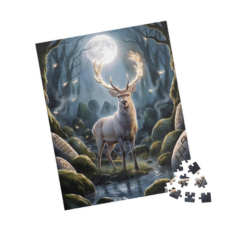 Majestueuze hert-puzzel: grillig hert, uitdagend! 252 pcs (Vertical)
