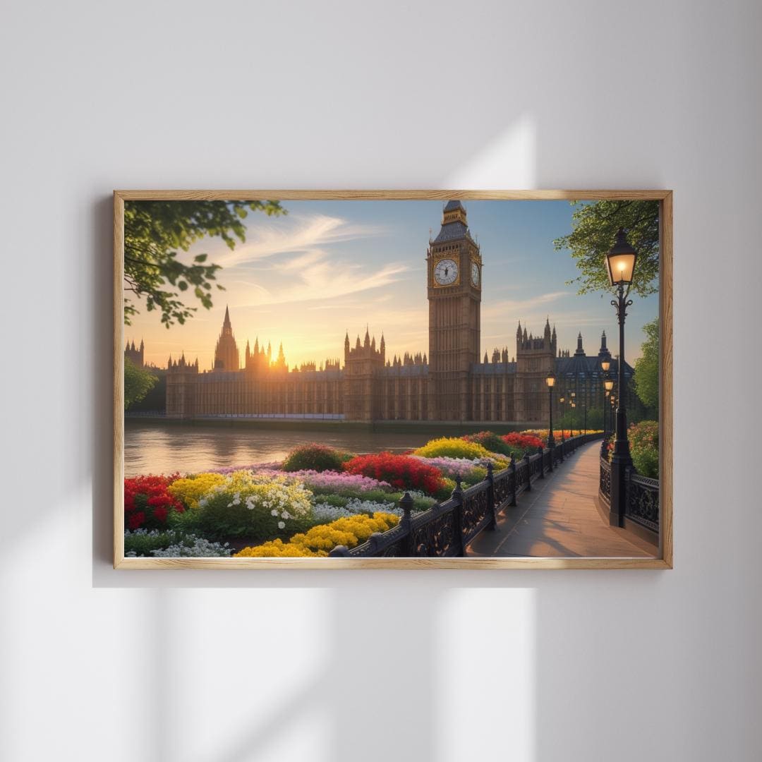 ロンドン ビッグベン ジグソーパズル: 日の出とテムズ川の眺め - Etsy 日本