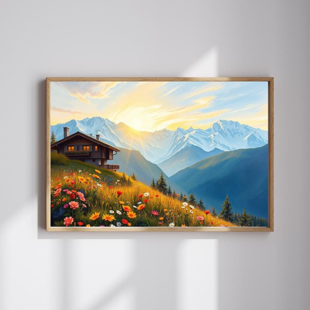 山の風景ジグソーパズル：家族で楽しめる、自然の風景 - Etsy 日本