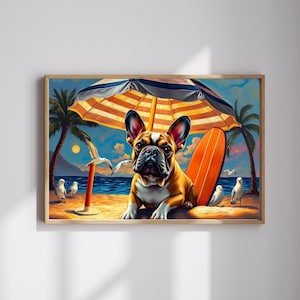 Beach Vibes Puzzle - French Bulldog, 110/252/520/1014-Piece, Fun Home Activity, Gifts for Dog Lovers, Family Game Night, Puzzle for Adults