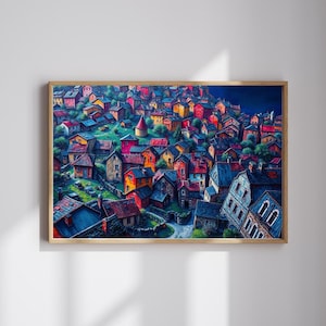 Vivid 3D Village Puzzle: Electric Macro Close-Up Jigsaw Game