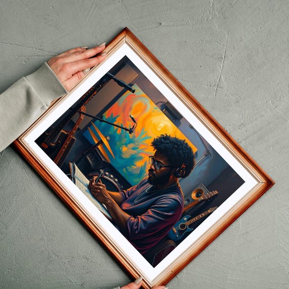 Black Man Writing Music Jigsaw Puzzle: Afrocentric Art Gift - Etsy