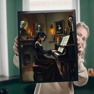 Gothic Musician Puzzle: Dark Art Candlelight Vibe