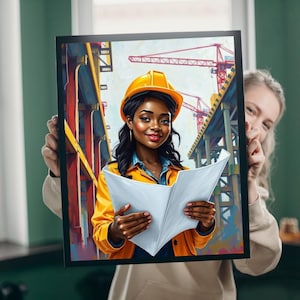Construction Puzzle: Black Woman Engineer Jigsaw - Empowerment Gift
