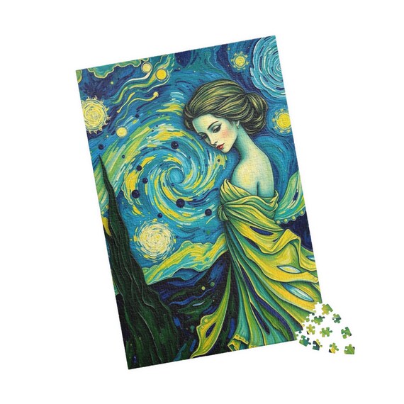 Starry Night Jigsaw Puzzle: Abstract Art for Cozy Nights - Etsy