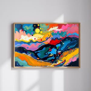 Vibrant Abstract Puzzle - Landscape Jigsaw Game for Adult, Art Therapy, Family Game Night, Home Entertainment, Brain Teaser Gift for Friends