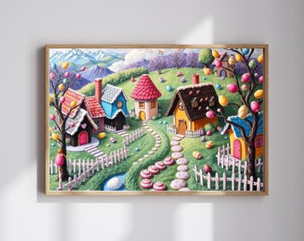 Candy Village Jigsaw Puzzle: Whimsical Family Fun, Brain Teaser