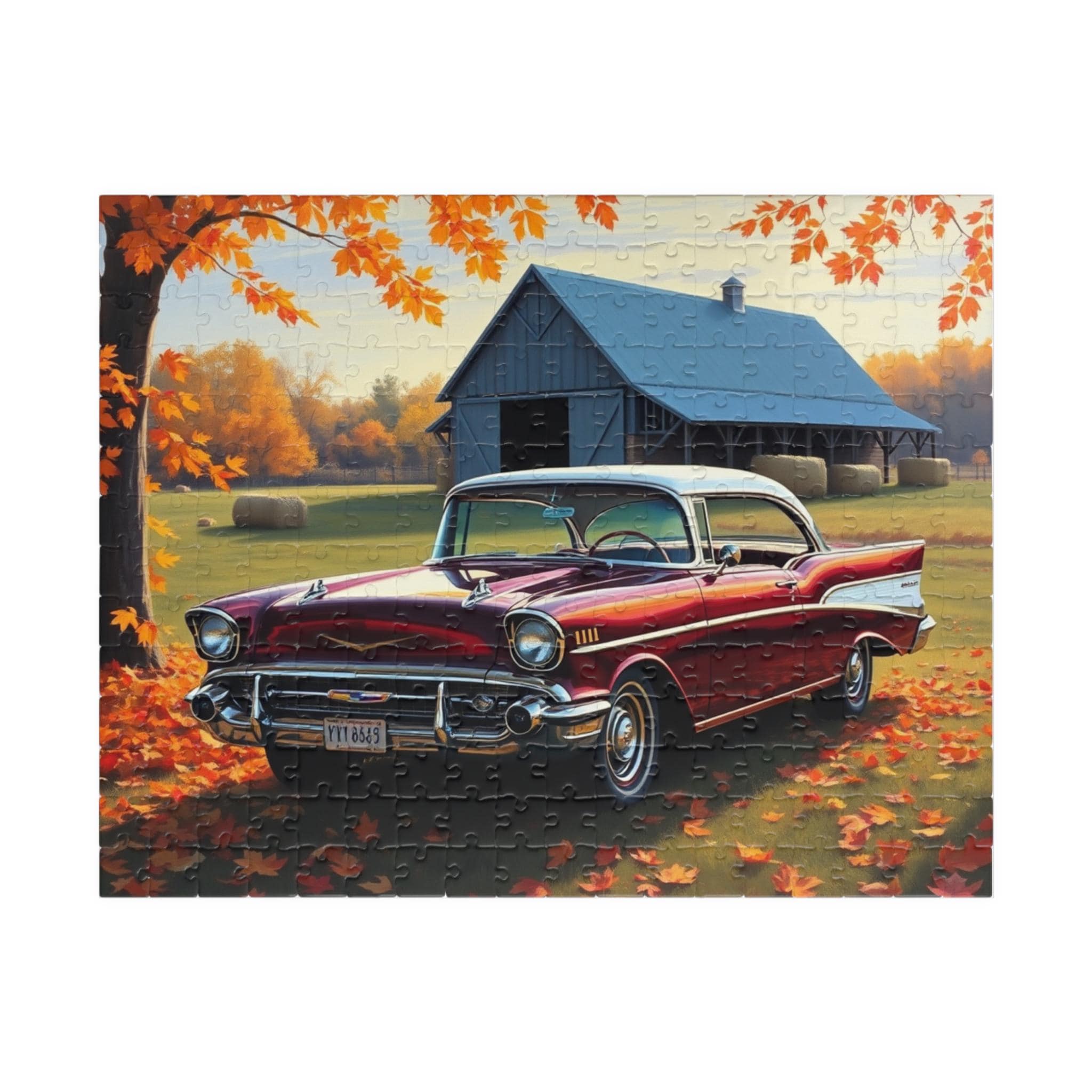 Vintage 1957 Bel Air Jigsaw Puzzle: Autumn Nostalgia Car Game - Etsy