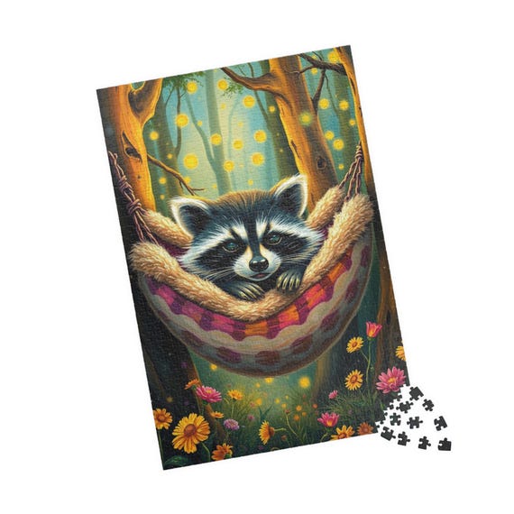 Whimsical Raccoon Puzzle: Nature-themed Family Fun (110-1014-piece