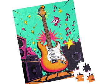 Colorful Guitar Puzzle: Pop Art Jigsaw for Music Lovers - Etsy