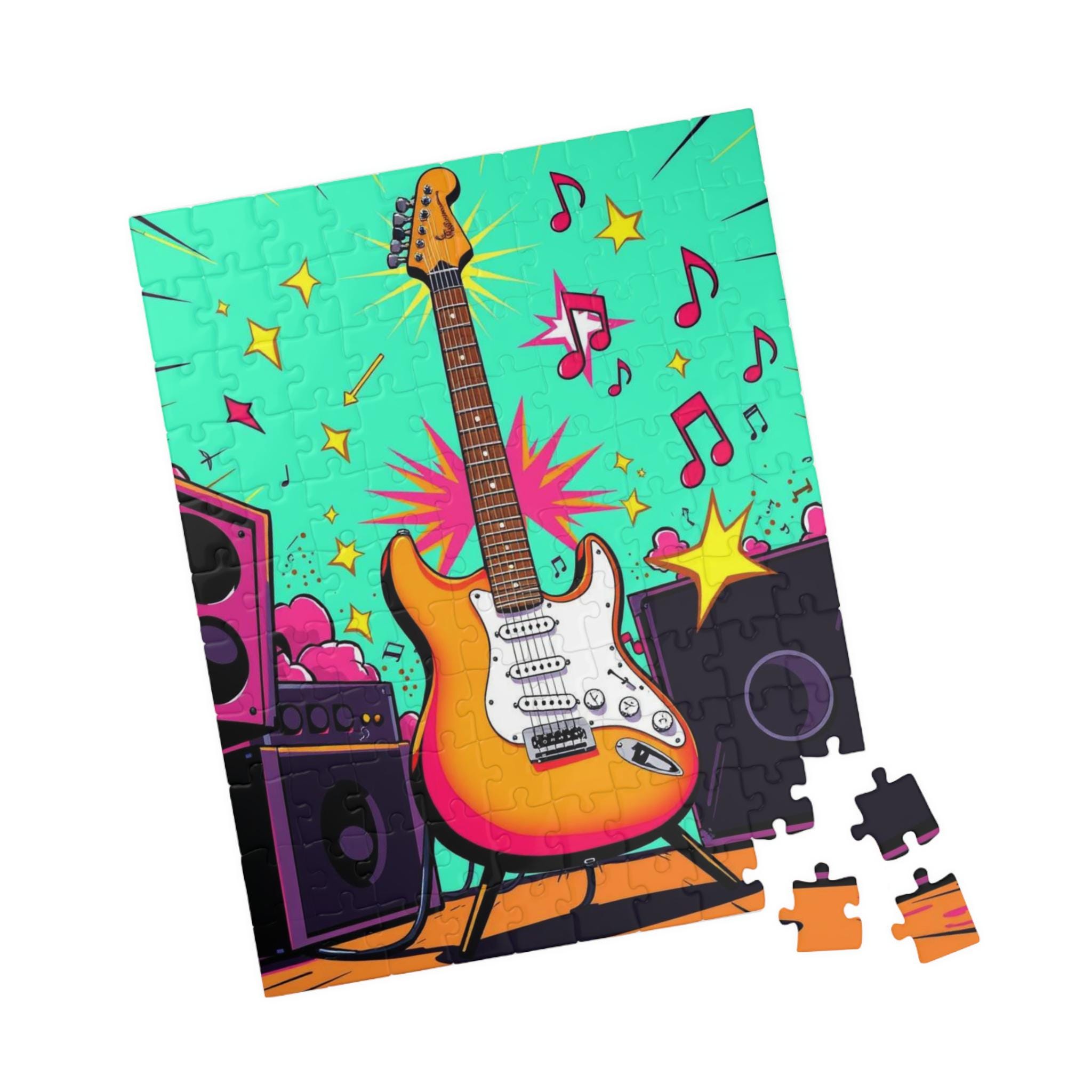 Colorful Guitar Puzzle: Pop Art Jigsaw for Music Lovers - Etsy