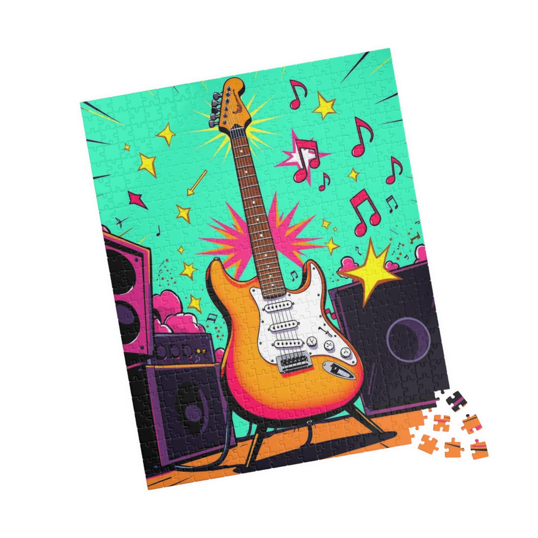 Colorful Guitar Puzzle: Pop Art Jigsaw for Music Lovers - Etsy