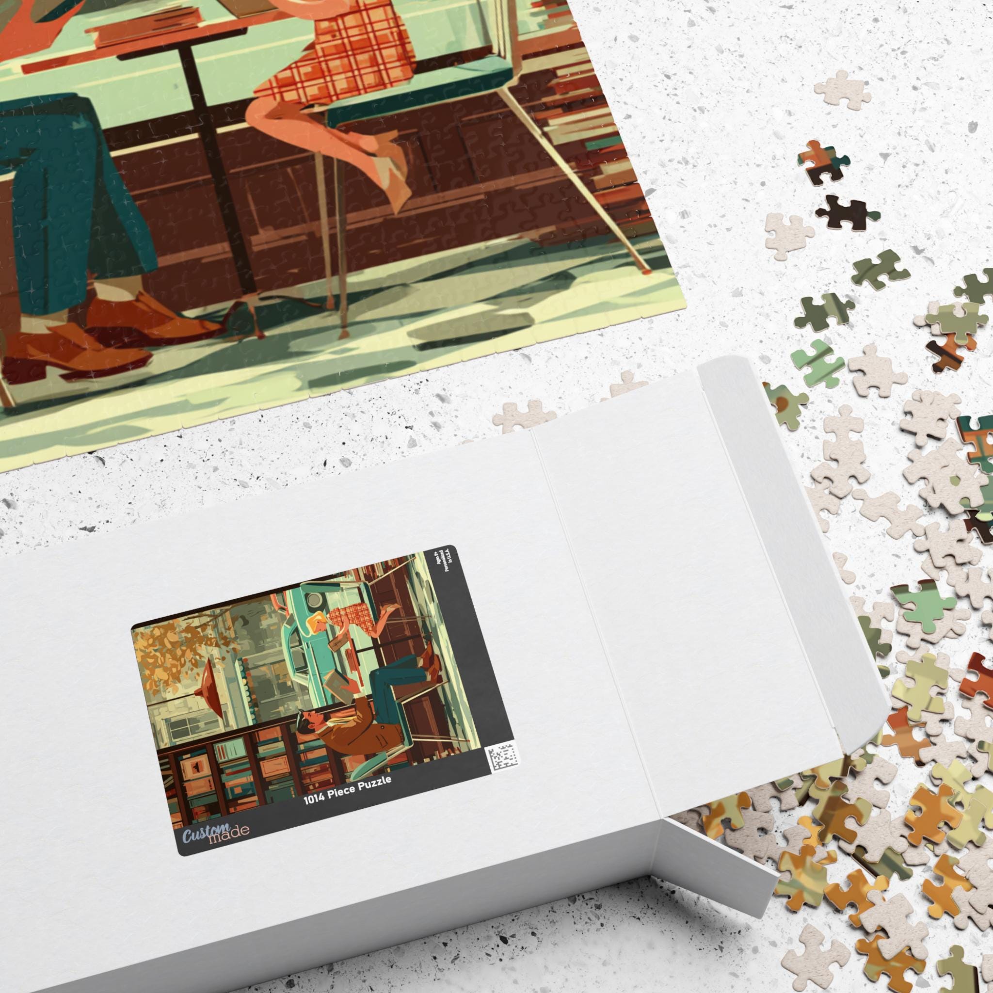 Vintage Book Haven Jigsaw Puzzle - Retro Style Cozy Bookstore ...