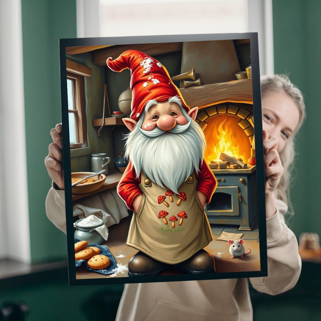 Cozy Gnome Baking Puzzle: Cottagecore Kitchen Jigsaw Game - Etsy