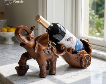 Elephant Wine Rack – Resin Bottle Holder Decor