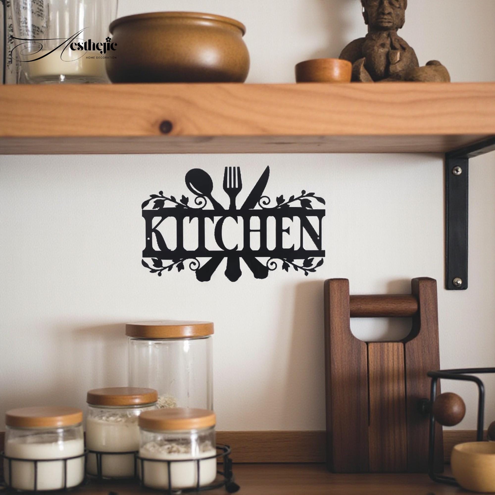 Metal Kitchen Wall Art – Rustic Black Letter Sign - Etsy