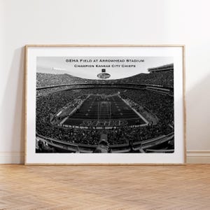 GEHA Field at Arrowhead Stadium, Kansas City Chiefs, NFL Print, Fan Poster, Black and White, Sport Decor, American Football Stadium Print