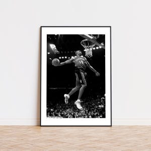 ヴィンス・カーター、ハーフマン、エア・カナダ、オールNBA、白黒ウォールアート、オールスター、オールNBA、写真プリント、バスケットボールギフト、ファン、NBAファン